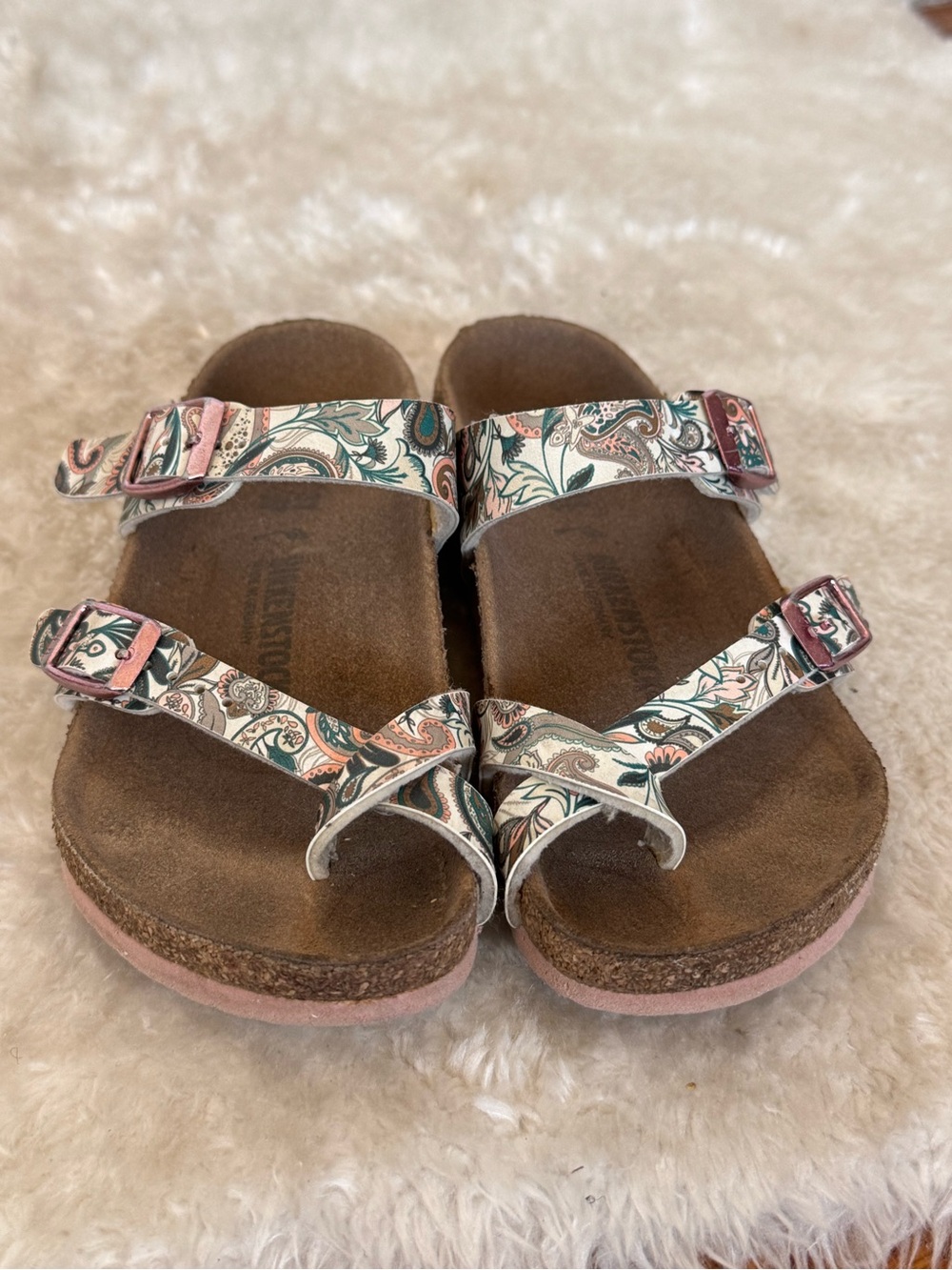 Birkenstock Print Pink Cork Footbed Girls  Sandals Sz 31 - Picture 2 of 10
